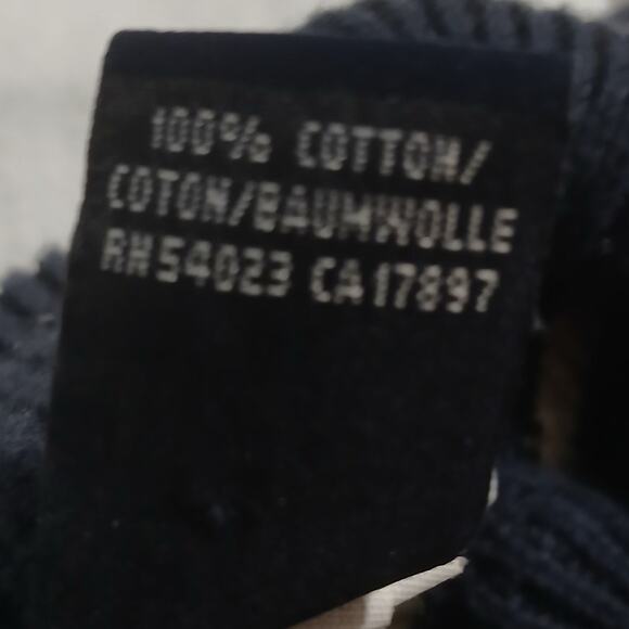 GAP Medium 100% Cotton Mock-Neck Blue/Cream Striped Tunic Sweater Ribbed Cuff - Picture 11 of 13